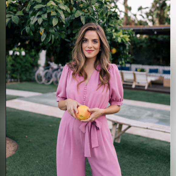 Gal Meets Glam Gabriella Jumpsuit Size 6 in Pink Orchid - Picture 2 of 9